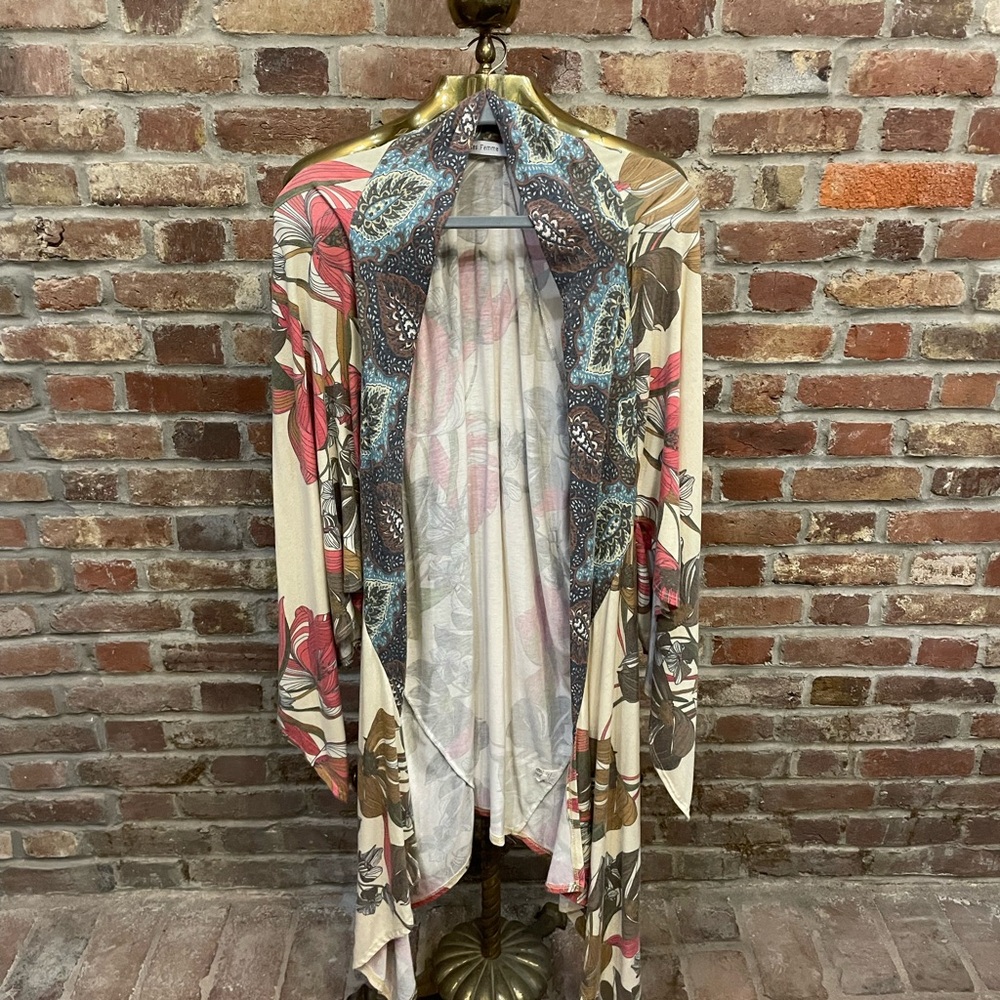 Ces Femme Paisley Open Front Kimono